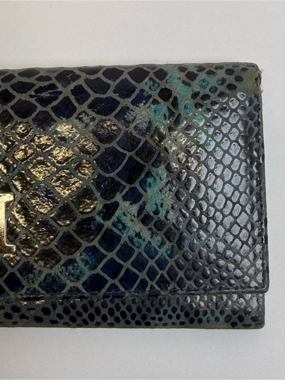 HIGH-CLASS Claudio Budel Leather H logo Milano Blue Green Black Luxury Italy